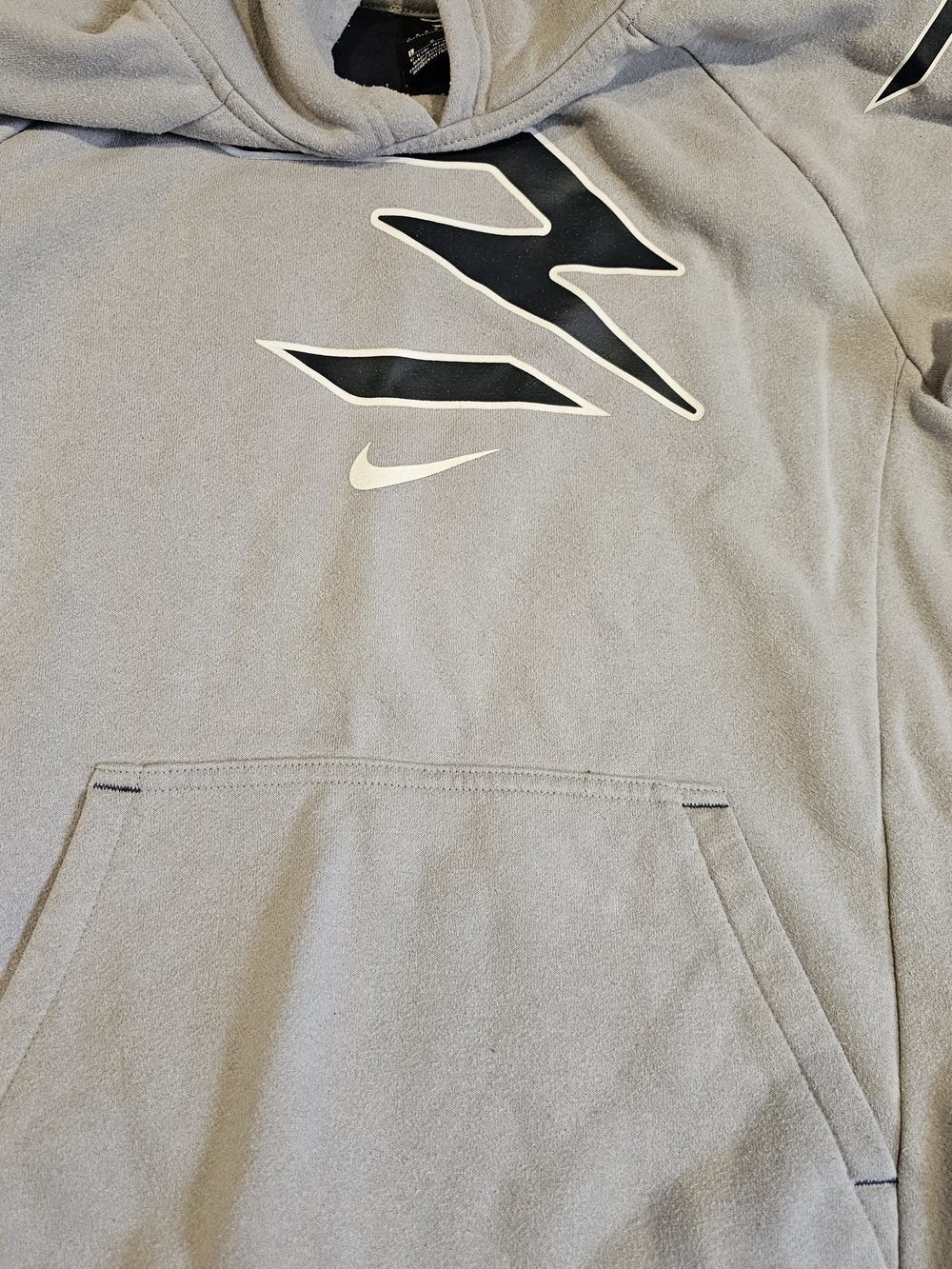 Nike Kids Gray Hoodie with Black & White Logo